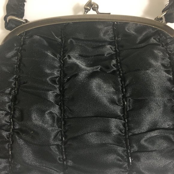 Ruched Satin Beaded Handbag NWOT - Picture 2 of 5